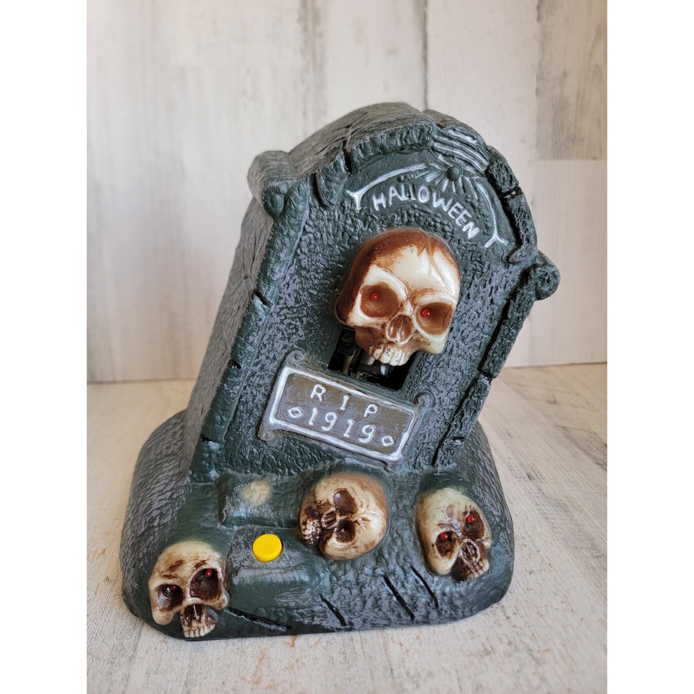 Gemmy AS IS howling tombstone Halloween animated home decor scary